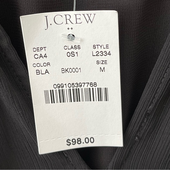 J Crew Mercantile Smocked tie-front dress Black Size Medium - Picture 6 of 6